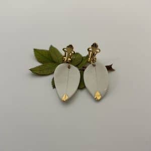 Bijou, Boucles d'oreilles en Porcelaine liseret Or sytème oreilles non percées