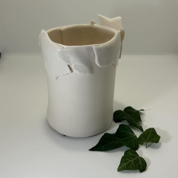 Photophore, Vase en porcelaine feuilles de lierre 4 Photophore, Vase en porcelaine feuilles de lierre – Image 4